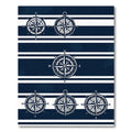 Navy White Nautical Compass Striped Decor Rug