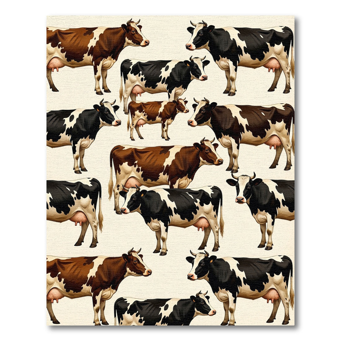 Whimsical Farmhouse Dairy Cow Ensemble Rug
