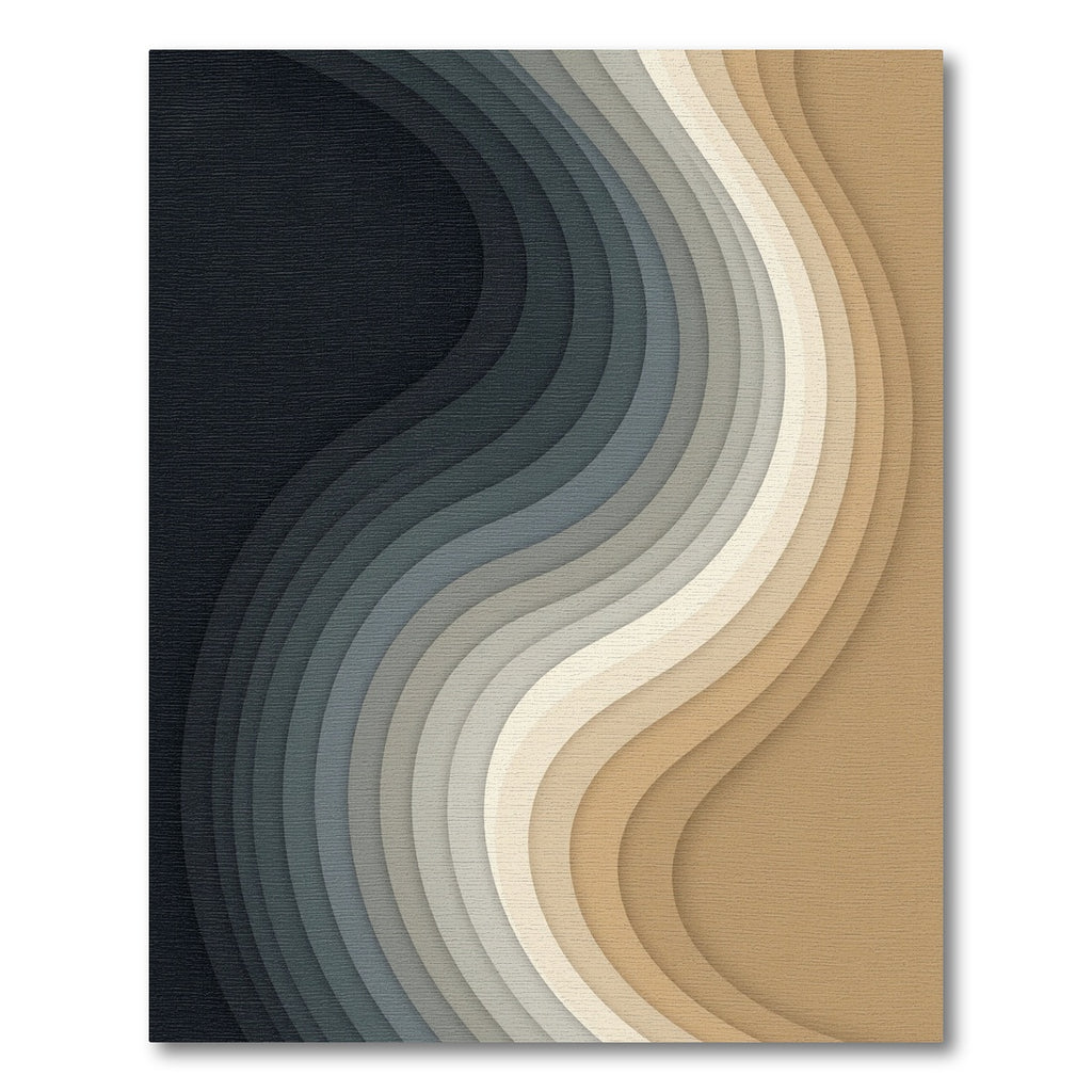 Modern Neutral Wave Gradient Art Rug