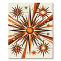 Retro Sunburst Starburst Orange Rug