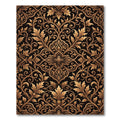 Elegant Gold Floral Damask Rug