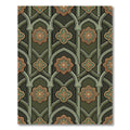 Sage Green Gothic Arch Floral Medallion Rug