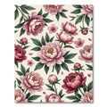 Romantic Pink Floral Peony Medallion Rug