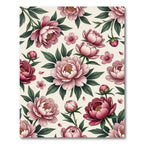 Romantic Pink Floral Peony Medallion Rug
