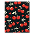 Playful Red Cherry and Heart Accent Rug