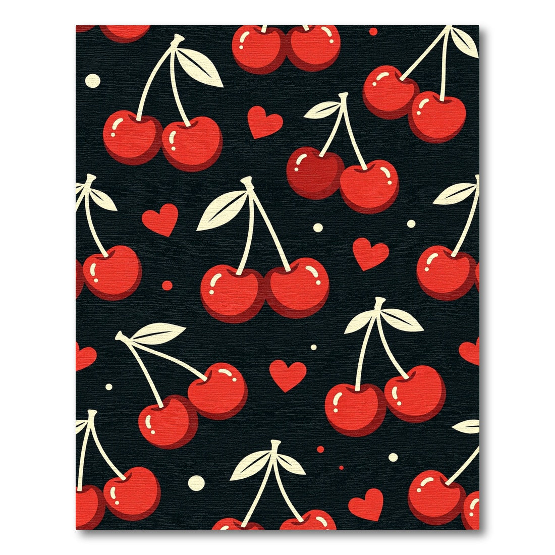 Playful Red Cherry and Heart Accent Rug