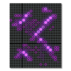Neon Pink Grid Abstract Digital Art Rug