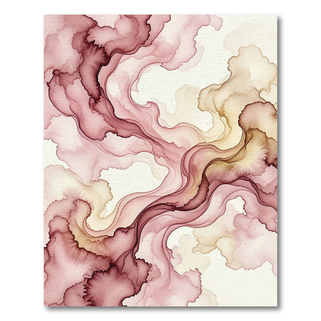 Crimson Blush Fluid Abstract Swirl Rug