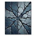 Deep Blue Cracked Stone Radiation Rug