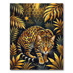 Golden Leopard Jungle Hexagon Rug