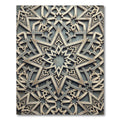 Sophisticated Silver Geometric Star Medallion Rug