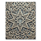 Sophisticated Silver Geometric Star Medallion Rug