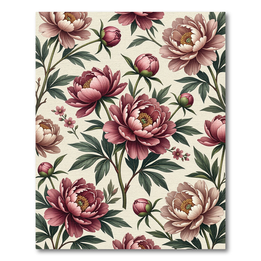 Blush Pink Peony Botanical Floral Rug