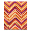 Retro Chevron Earth Tone Striped Rug