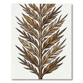 Golden Botanical Fern Leaf Feather Rug