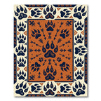 Earthy Orange Tribal Paw Arrow Rug