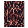 Gothic Crimson Anatomical Skeleton Bone Composition Rug