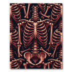 Gothic Crimson Anatomical Skeleton Bone Composition Rug