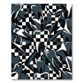 Monochrome Abstract Tooth Checkered Art Rug
