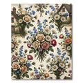 Vintage Rose ForgetMeNot Daisy Bouquet Rug