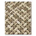 Neutral Woven Basket Weave Texture Rug