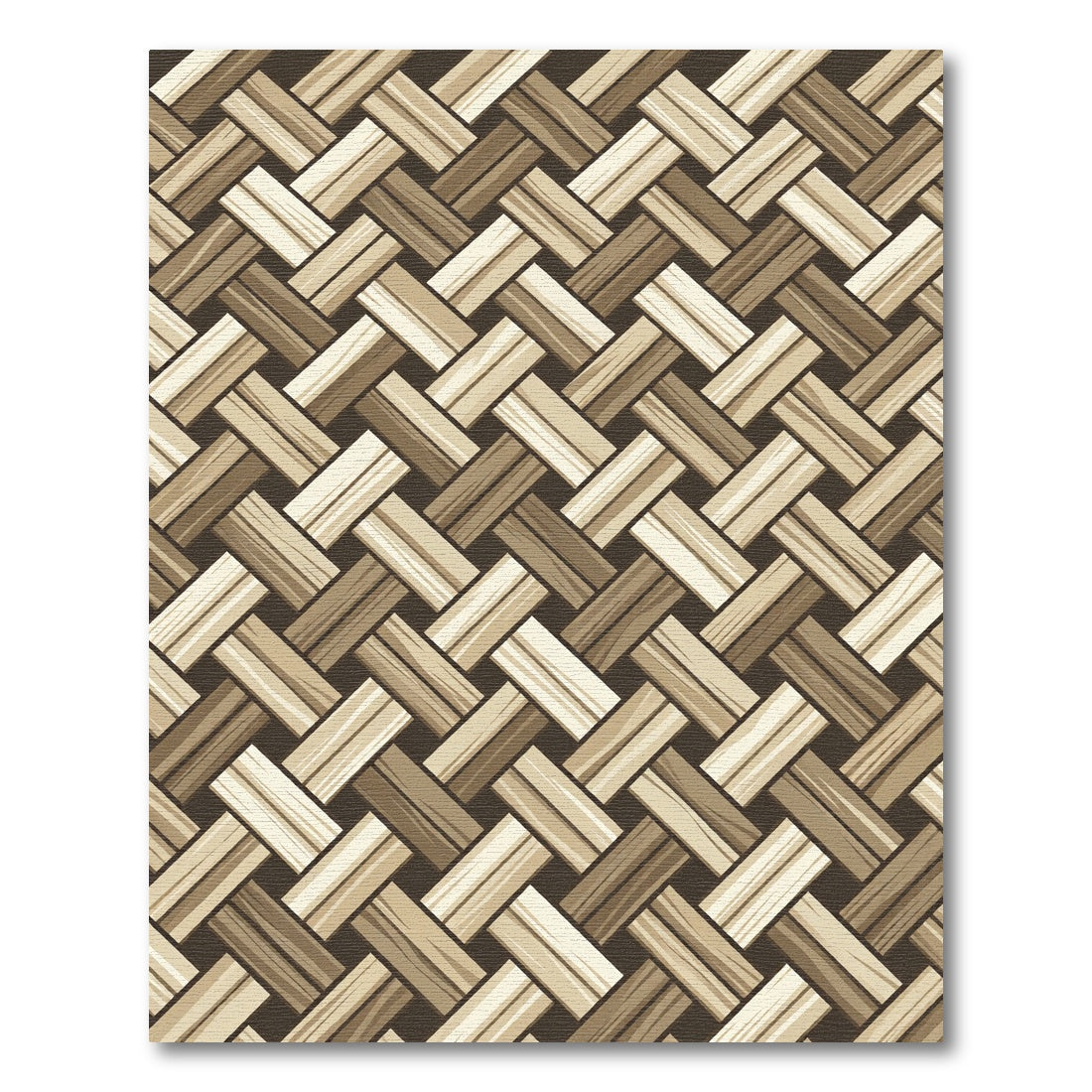 Neutral Woven Basket Weave Texture Rug