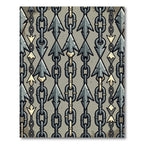 Gray Chain Arrow Motif Rug