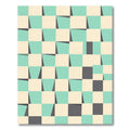 Aqua Cream Geometric Tilted Squares Rug