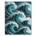 Deep Teal Ocean Swirl Rug