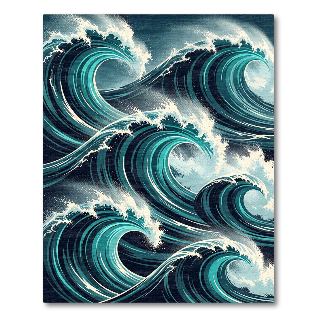 Deep Teal Ocean Swirl Rug