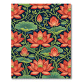 Vibrant Red Lotus Pond Floral Rug