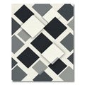 Modern Monochrome Geometric Layered Square Rug