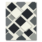 Modern Monochrome Geometric Layered Square Rug