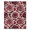 Crimson Rose Leopard Print Rug
