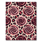 Crimson Rose Leopard Print Rug