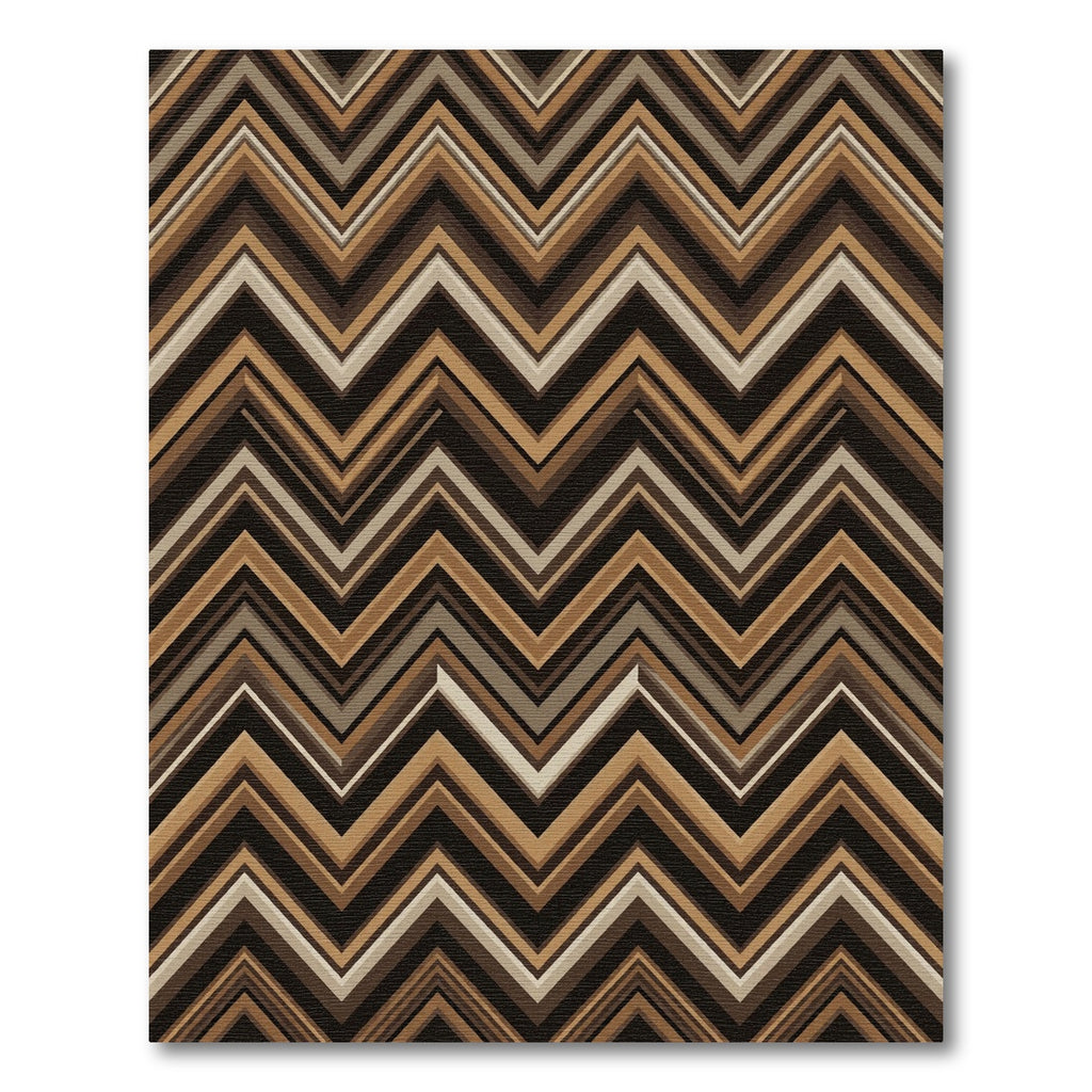 Earthy Brown Zigzag Stripe Lines Rug