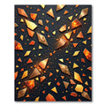 Abstract Golden Geometric Shard Mosaic Rug