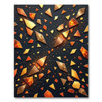 Abstract Golden Geometric Shard Mosaic Rug