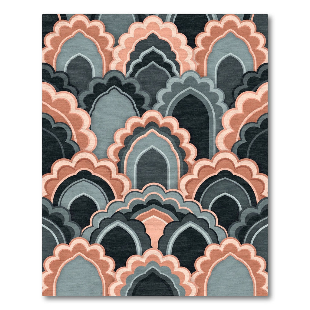Archival Coral Gray Archway Pattern Rug