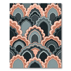 Archival Coral Gray Archway Pattern Rug