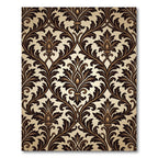 Rich Chocolate Leaf Scroll Rug