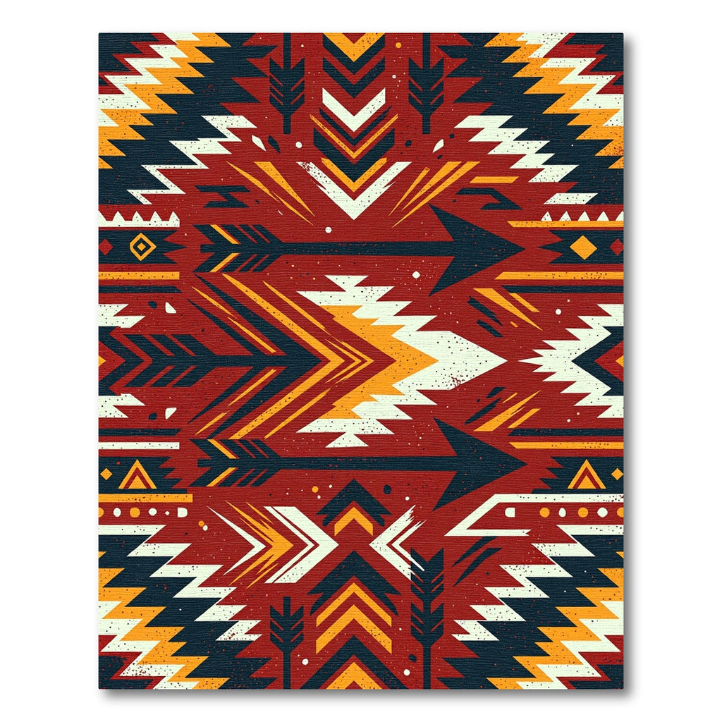 Bold Terracotta Arrow Geometric Area Rug