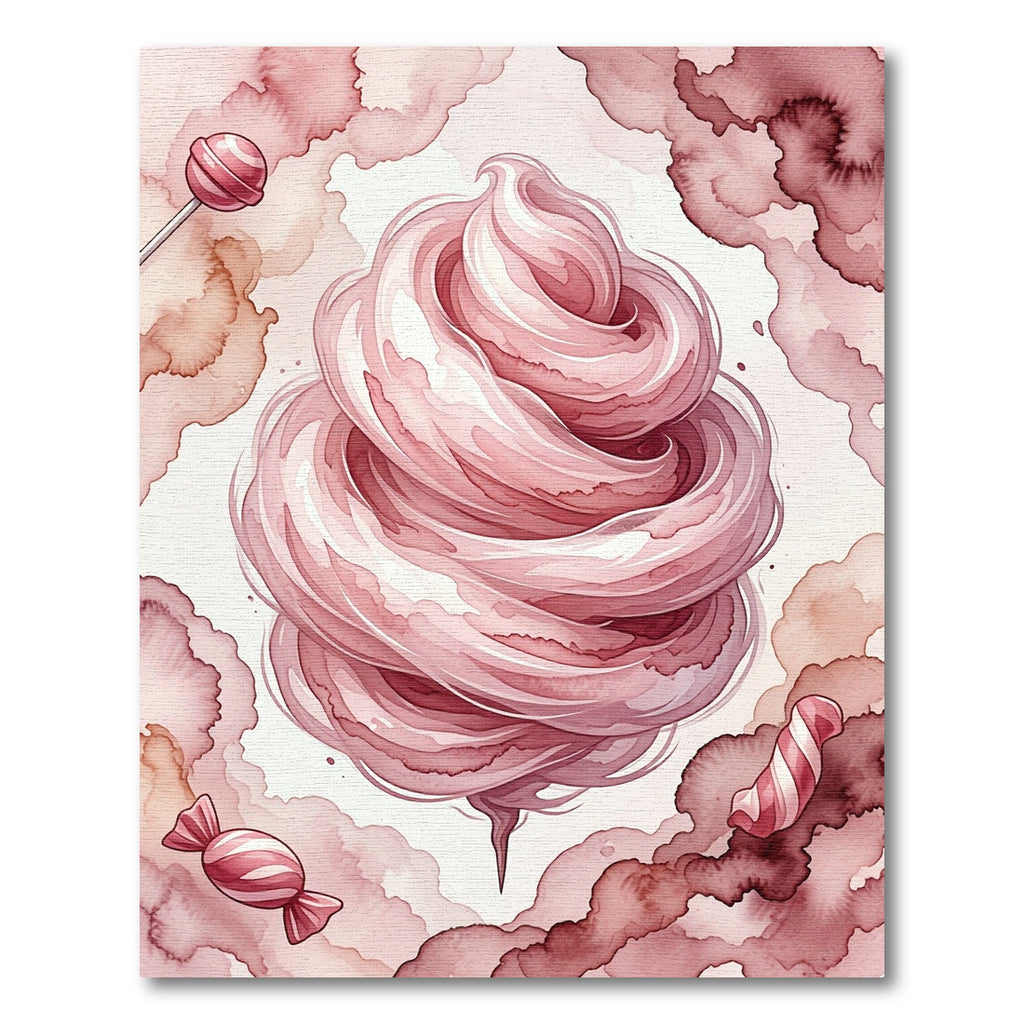 Whimsical Pink Cotton Candy Swirl Rug