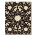 Intricate Bronze Geometric Celestial Star Rug