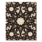 Intricate Bronze Geometric Celestial Star Rug