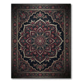 Dark Crimson Ornate Floral Medallion Rug