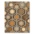 Midcentury Earth Tone Geometric Hexagon Rug