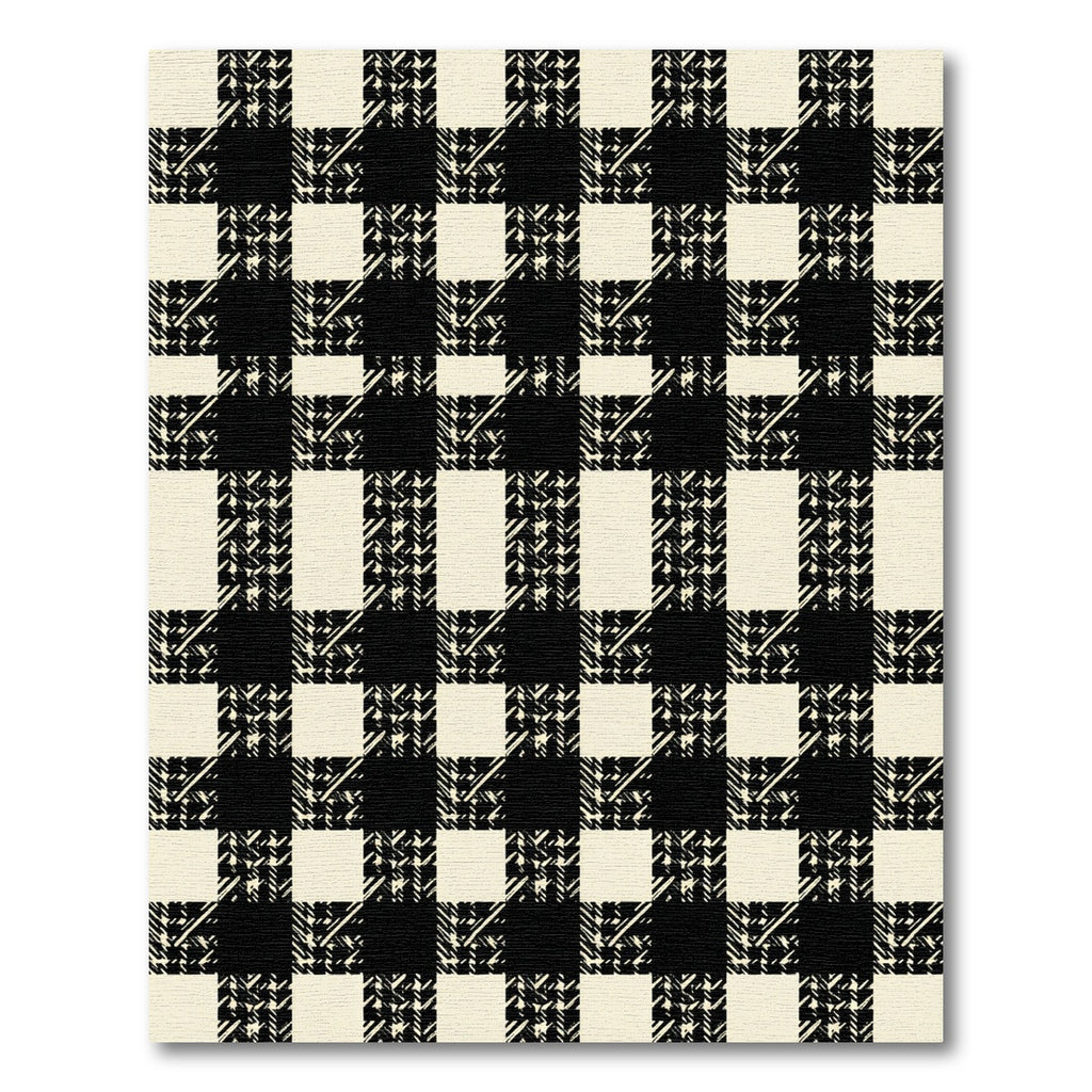 Monochrome Black and Cream Buffalo Check Rug
