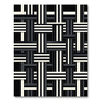 Modern Monochromatic Interwoven Striped Weave Rug