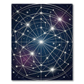 Celestial Navy Blue Constellation Geometric Rug